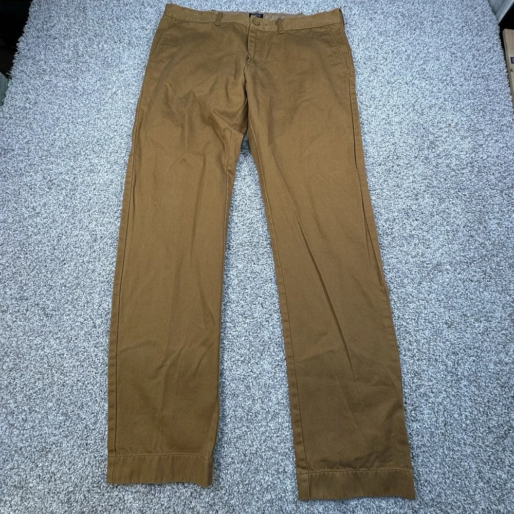 J Crew The Driggs Pants Mens Size 33x32 Brown‎ School Preppy Classic